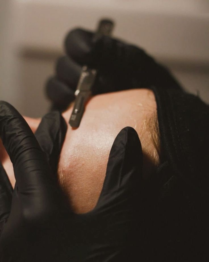 A dermaplaning facial treatment